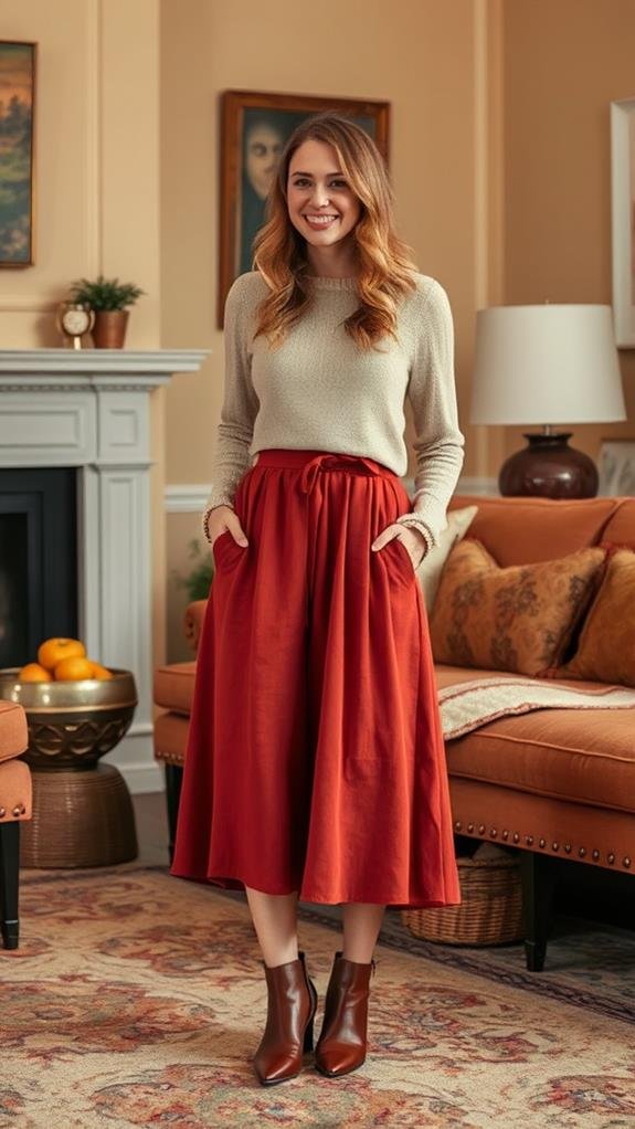 stylish adaptable midi skirts