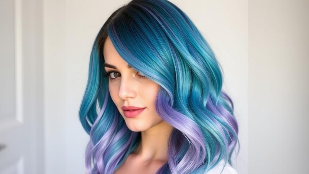 vibrant colorblock hair trends